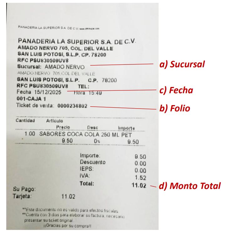 Ejemplo de ticket